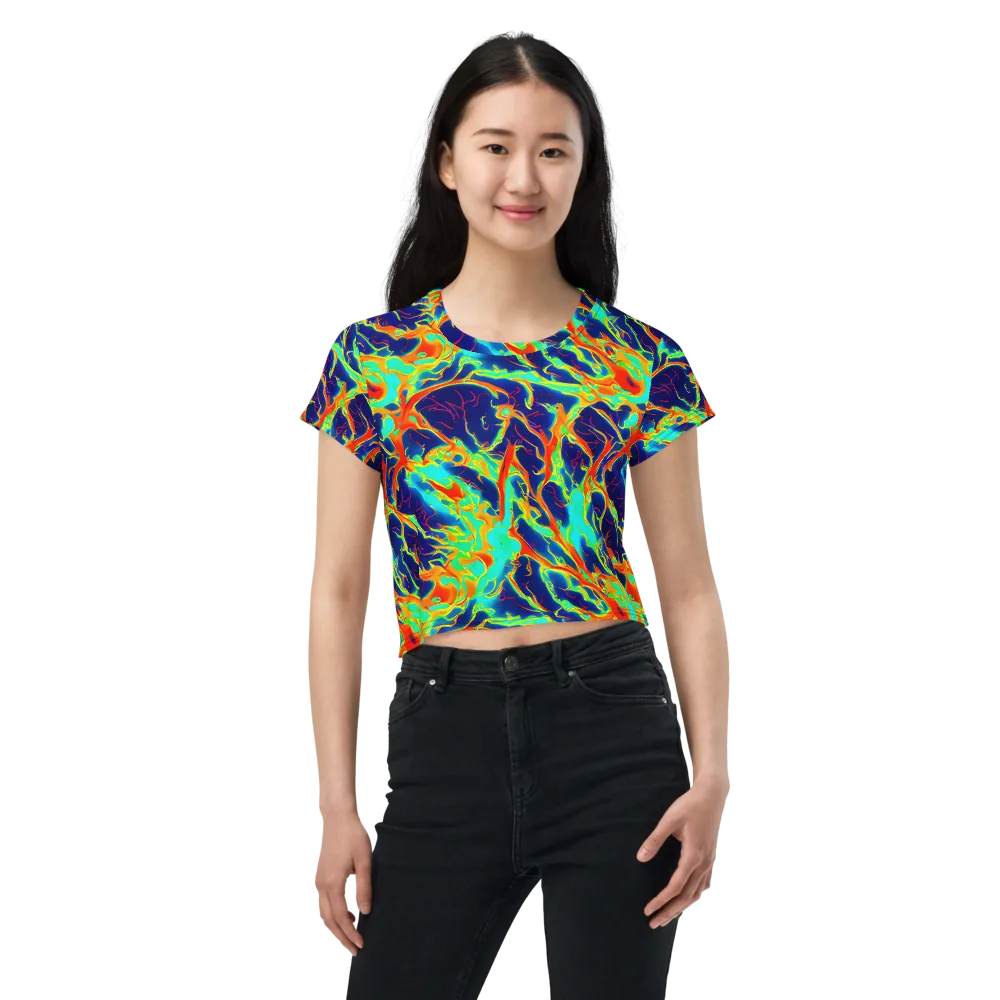 Prismatic Heat on Crop Tee — Front