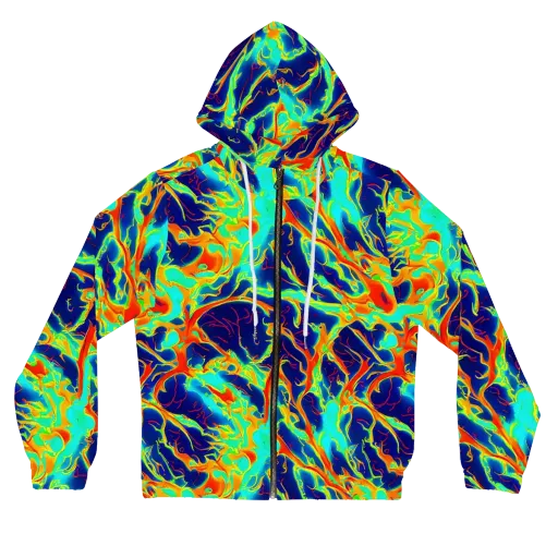 Prismatic Heat on a Women's Full-Zip Hoodie