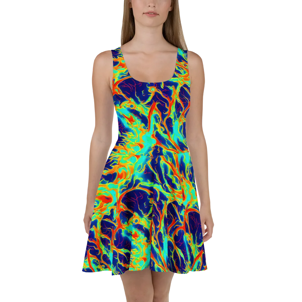 Prismatic Heat on Skater Dress — Front