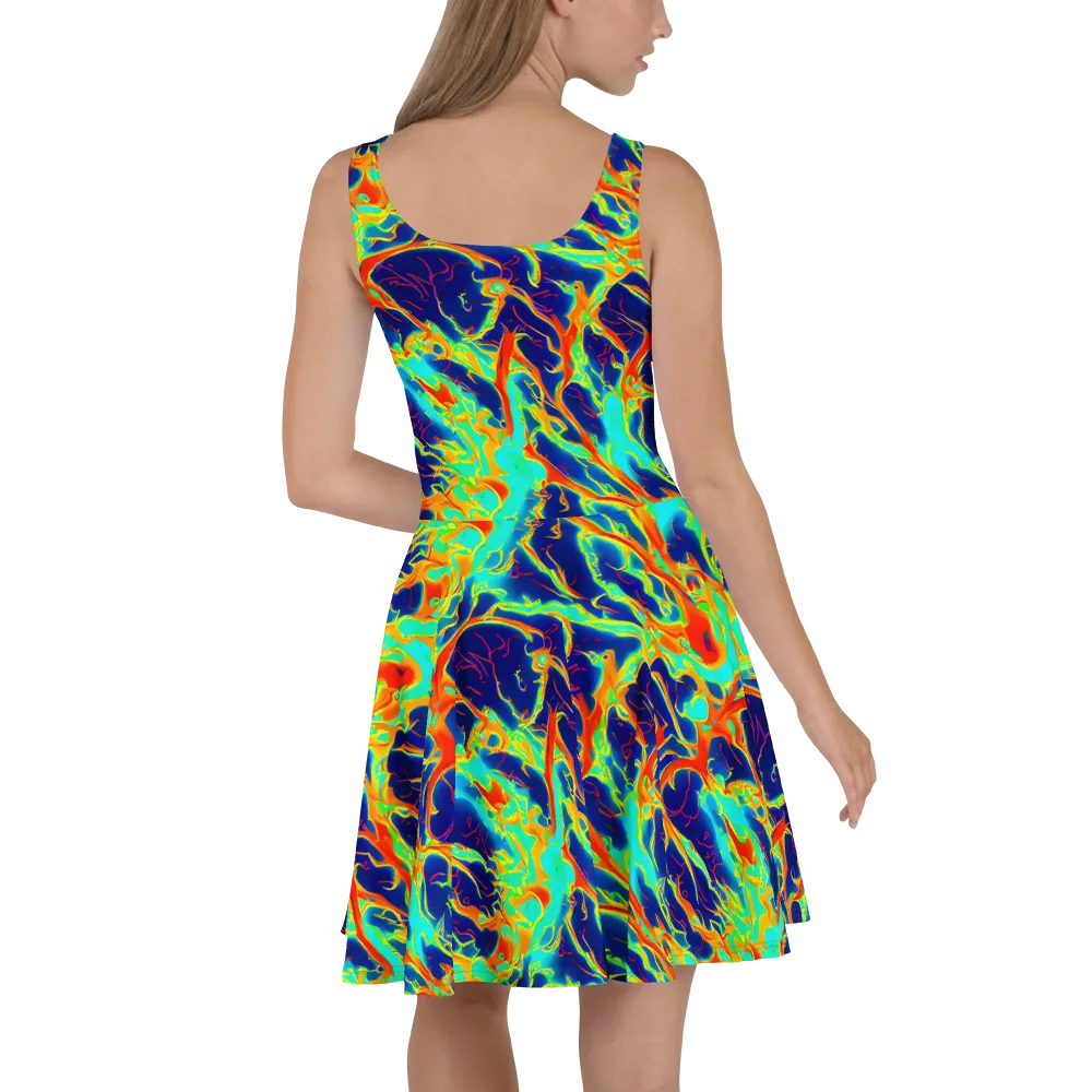 Prismatic Heat on Skater Dress — Back