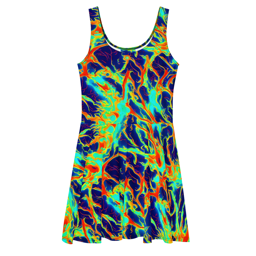 Prismatic Heat on Skater Dress — Front
