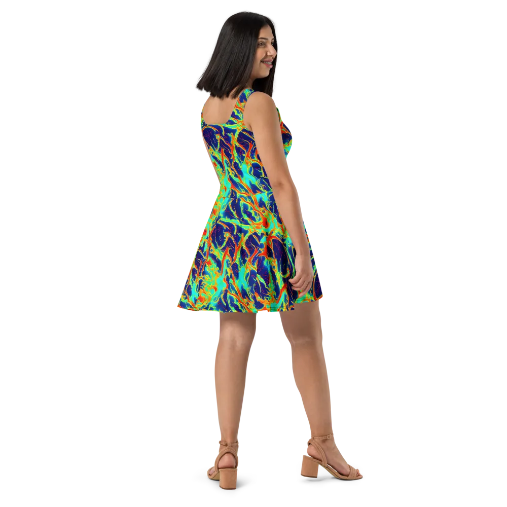 Prismatic Heat on Skater Dress — Right