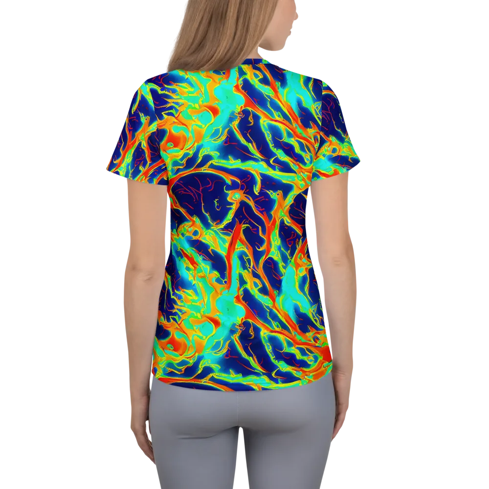 Prismatic Heat on Women's Athletic T-Shirt — Back