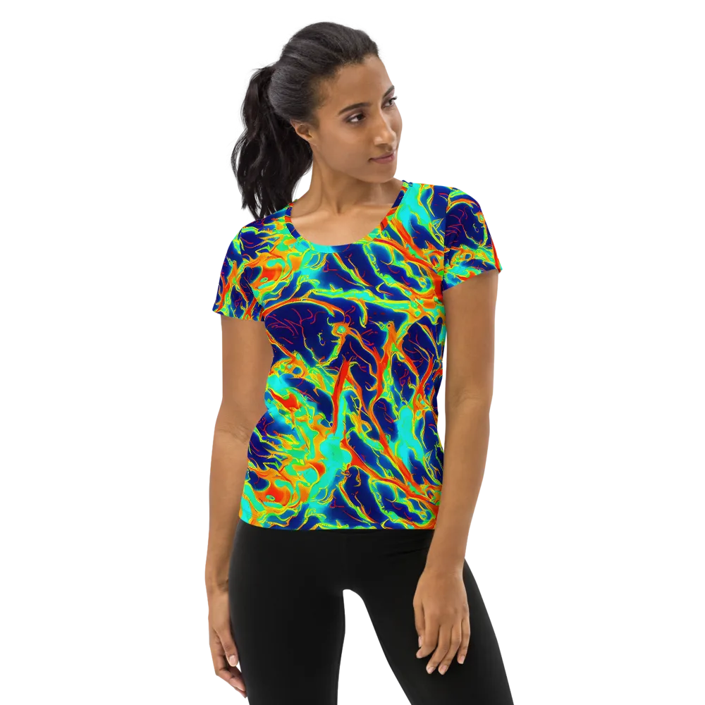 Prismatic Heat on Women's Athletic T-Shirt — Front