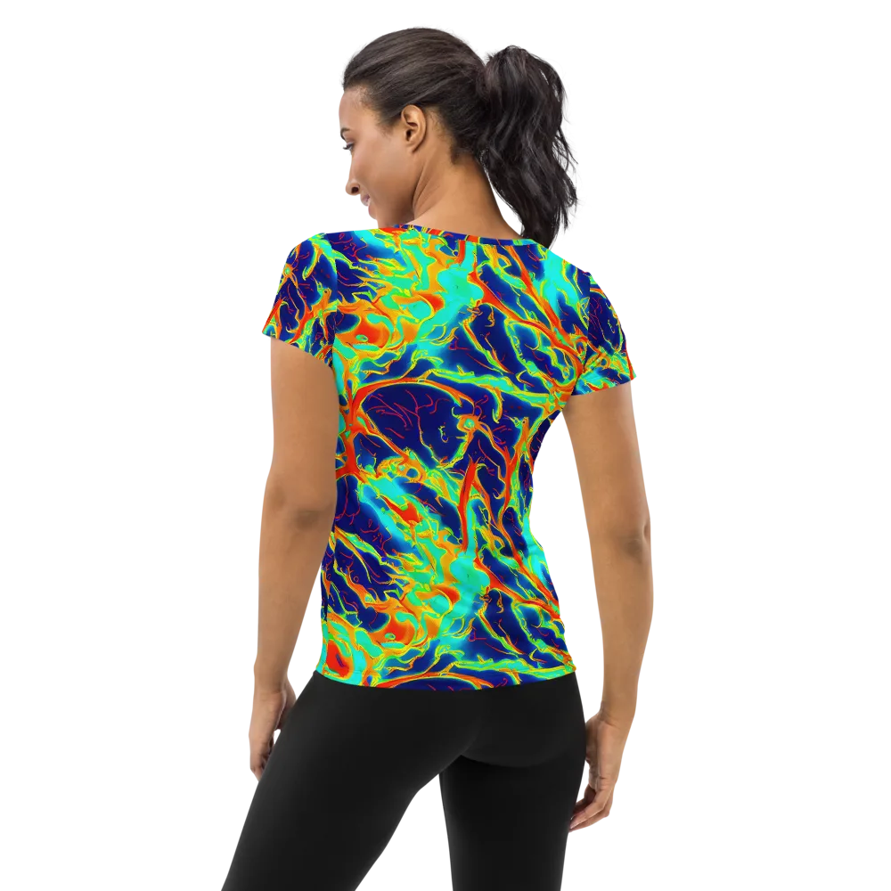 Prismatic Heat on Women's Athletic T-Shirt — Back