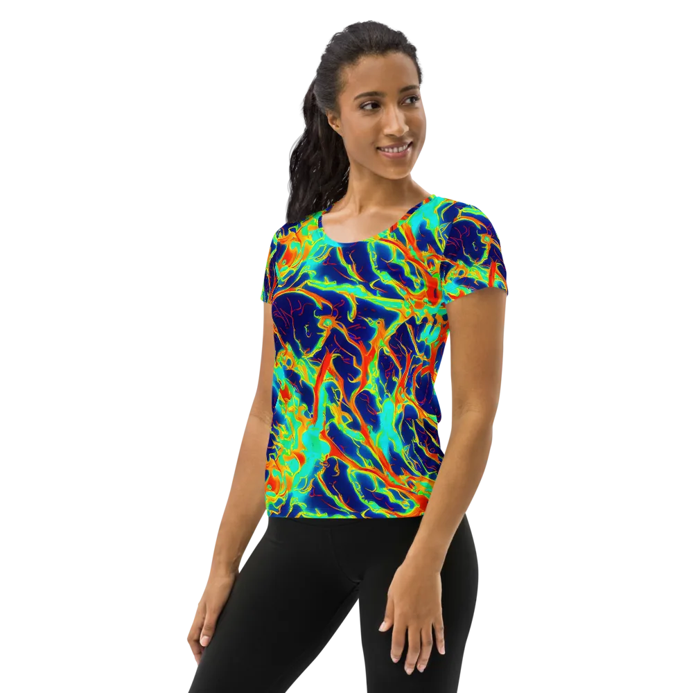 Prismatic Heat on Women's Athletic T-Shirt — Left