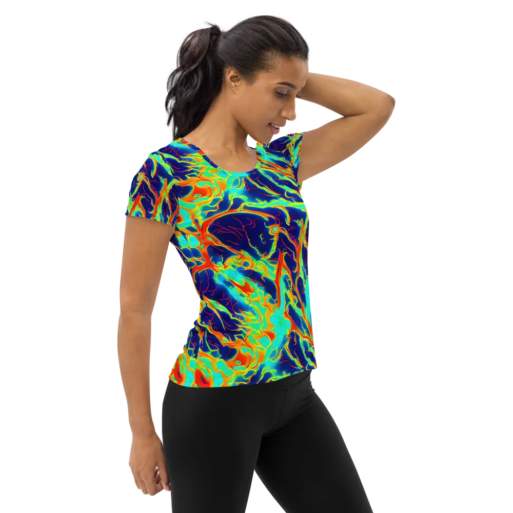Prismatic Heat on Women's Athletic T-Shirt — Right