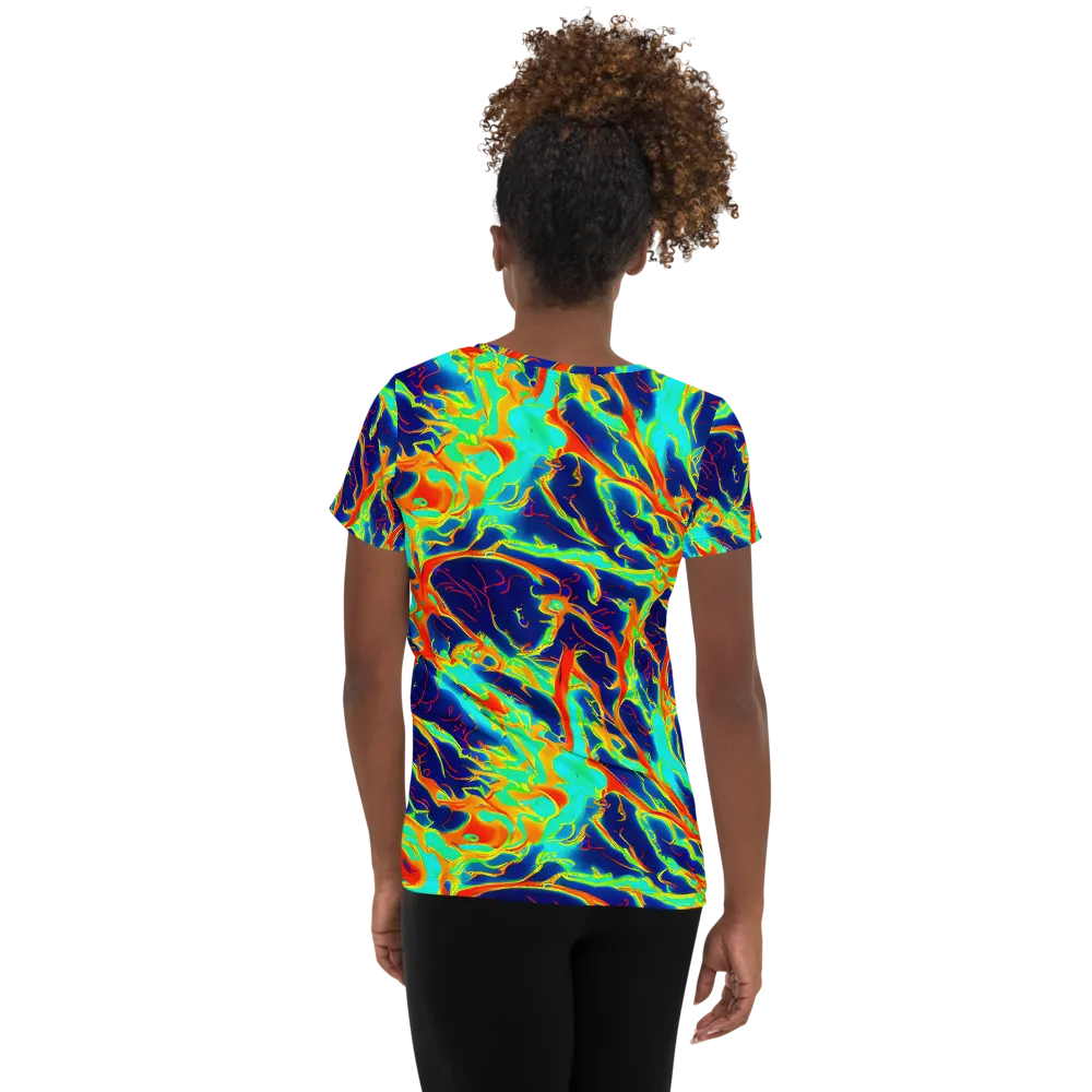 Prismatic Heat on Women's Athletic T-Shirt — Back