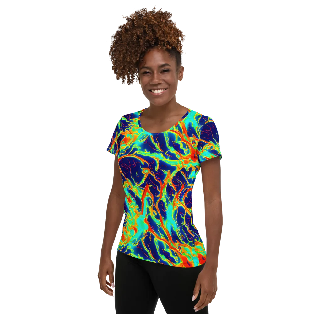 Prismatic Heat on Women's Athletic T-Shirt — Left