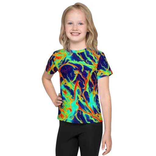Prismatic Heat on a Kids Crew Neck T-Shirt