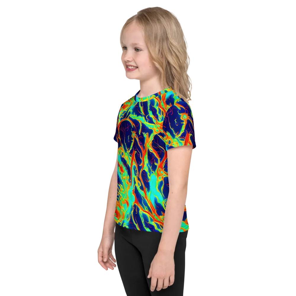 Prismatic Heat on Kids Crew Neck T-Shirt — Left