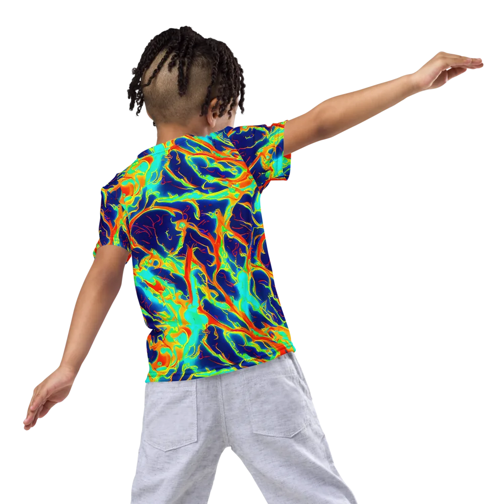 Prismatic Heat on Kids Crew Neck T-Shirt — Back