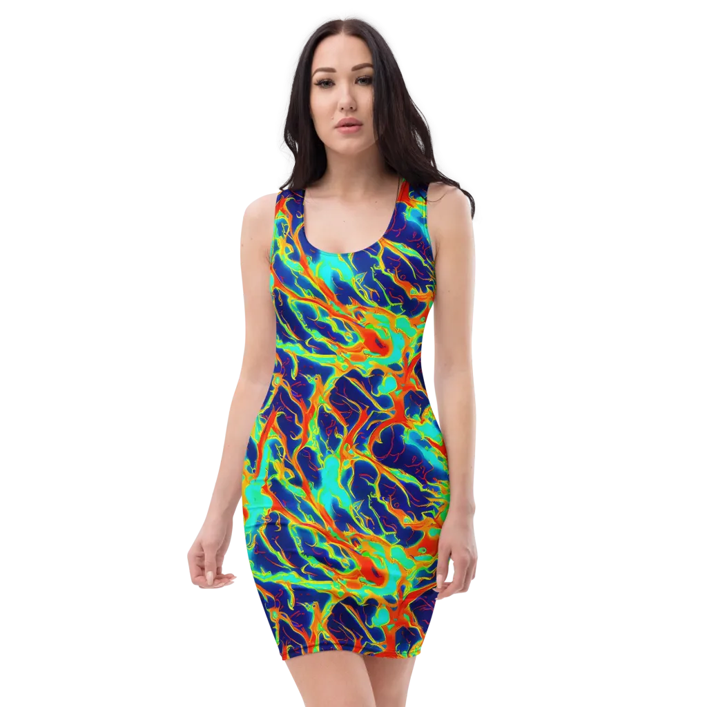 Prismatic Heat on Bodycon Dress — Front