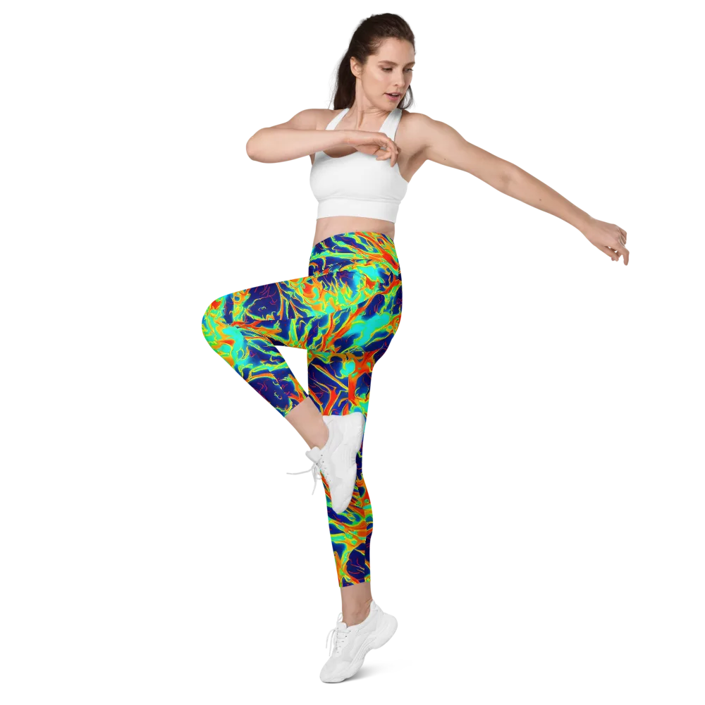 Prismatic Heat on Leggings with Pockets — Left Front