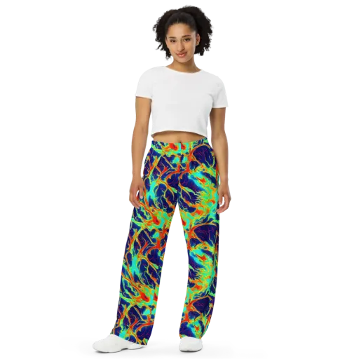 Prismatic Heat on a Wide-Leg Pants
