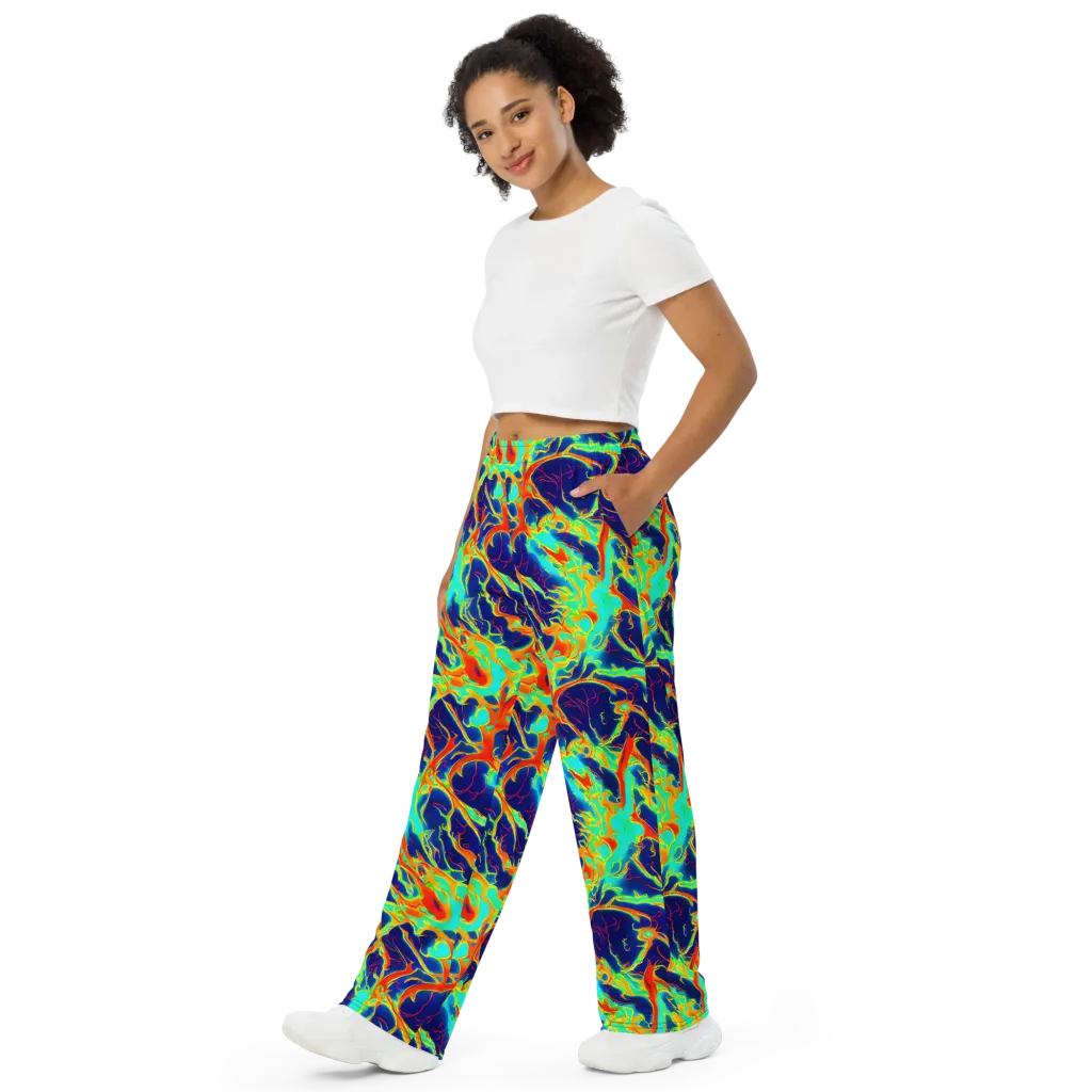 Prismatic Heat on Wide-Leg Pants — Left Front