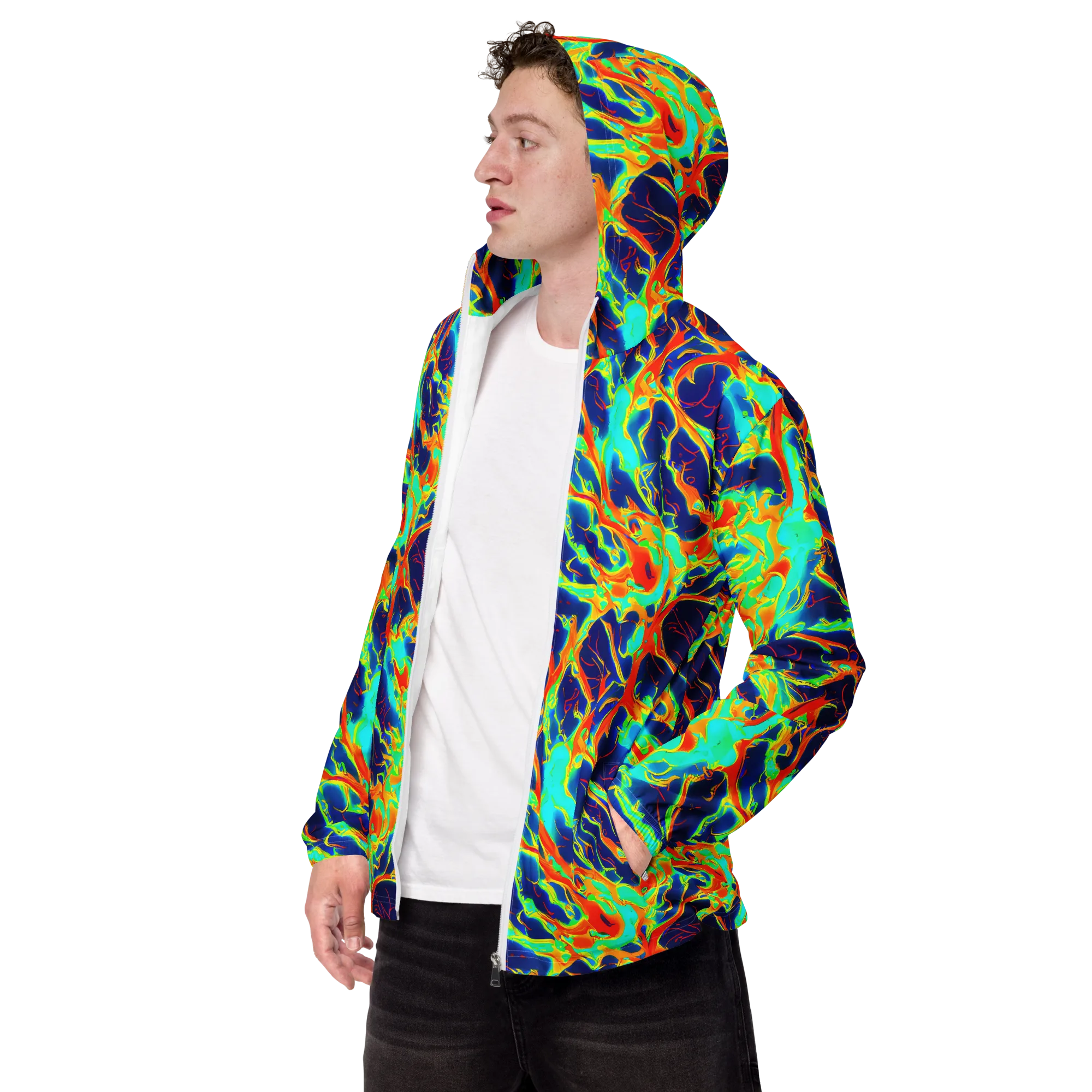 Prismatic Heat on Men's Windbreaker — Left Front