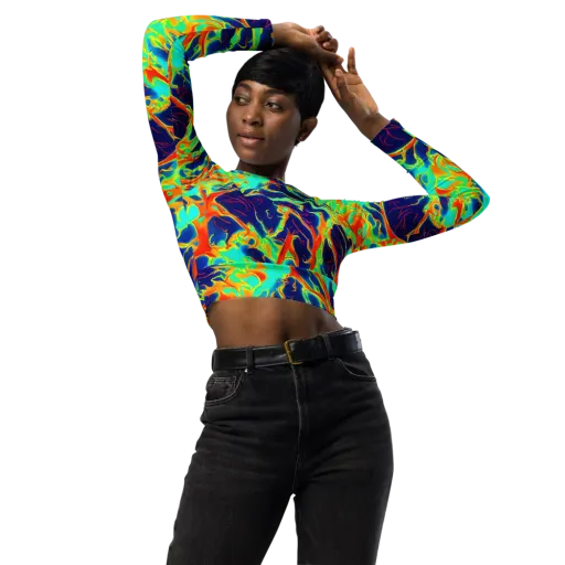 Prismatic Heat on a Long Sleeve Crop Top