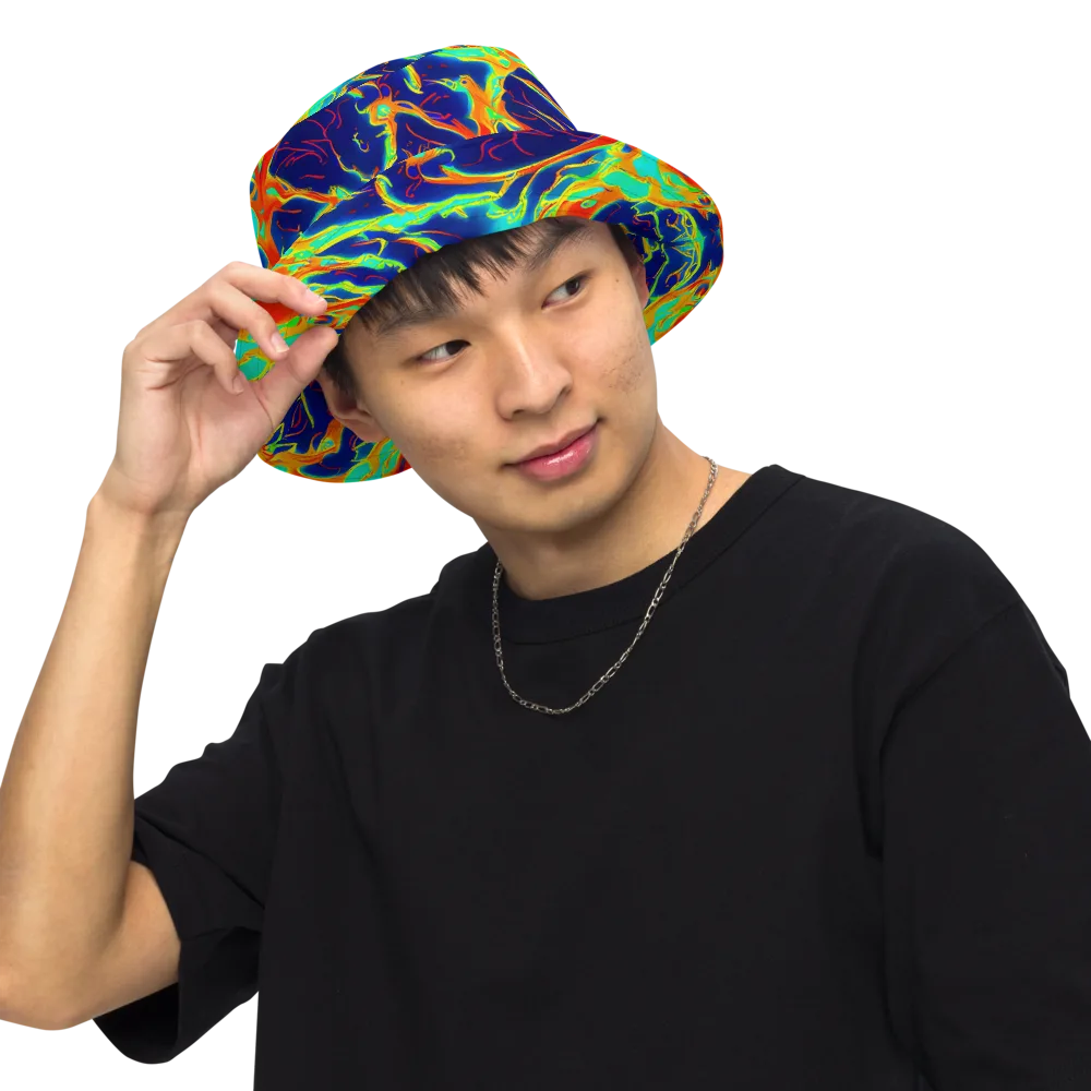 Prismatic Heat on Reversible Bucket Hat — Front Inside