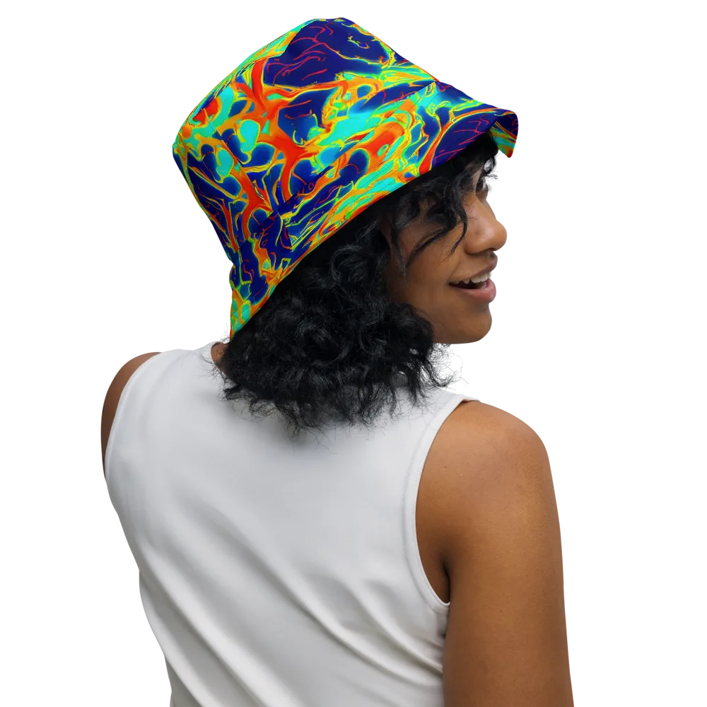Prismatic Heat on Reversible Bucket Hat — Right Outside