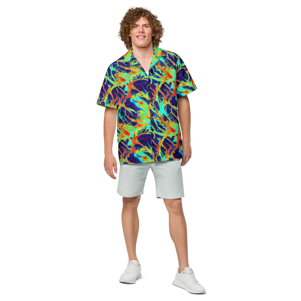 Prismatic Heat on Button Shirt — Front