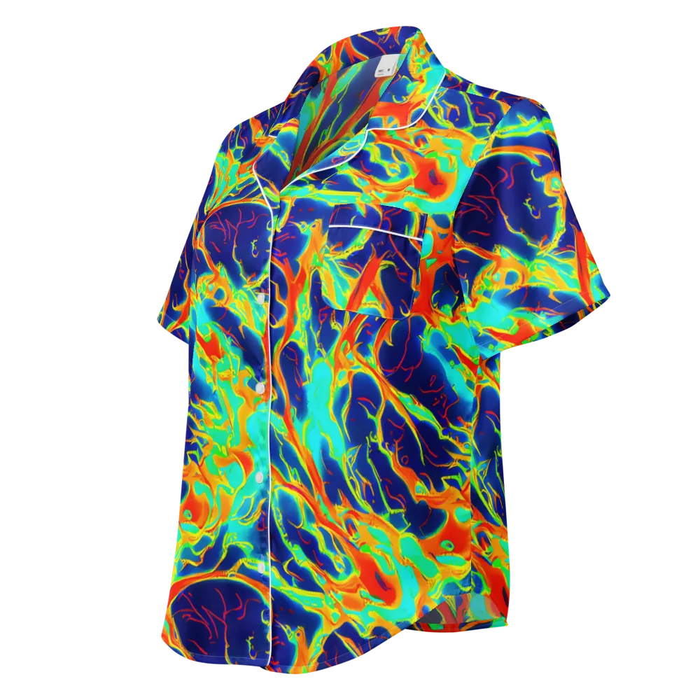Prismatic Heat on Women's Short Sleeve Pajama Top — Left Front