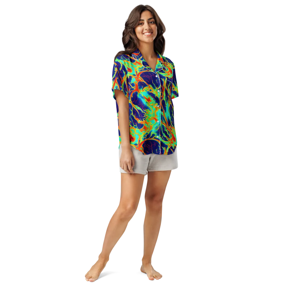 Prismatic Heat on Women's Short Sleeve Pajama Top — Front