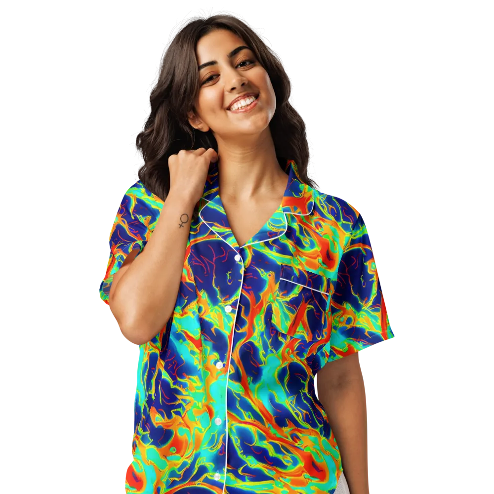 Prismatic Heat on Women's Short Sleeve Pajama Top — Front