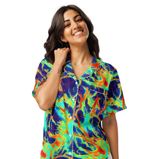 Prismatic Heat on a Women's Short Sleeve Pajama Top