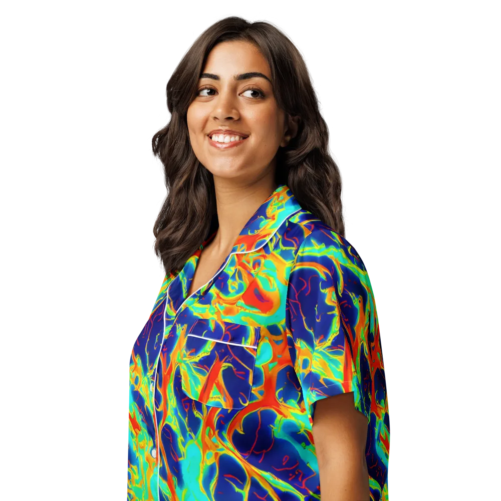 Prismatic Heat on Women's Short Sleeve Pajama Top — Left Front