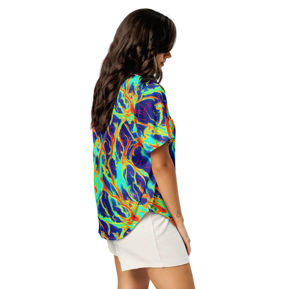 Prismatic Heat on Women's Short Sleeve Pajama Top — Right Back