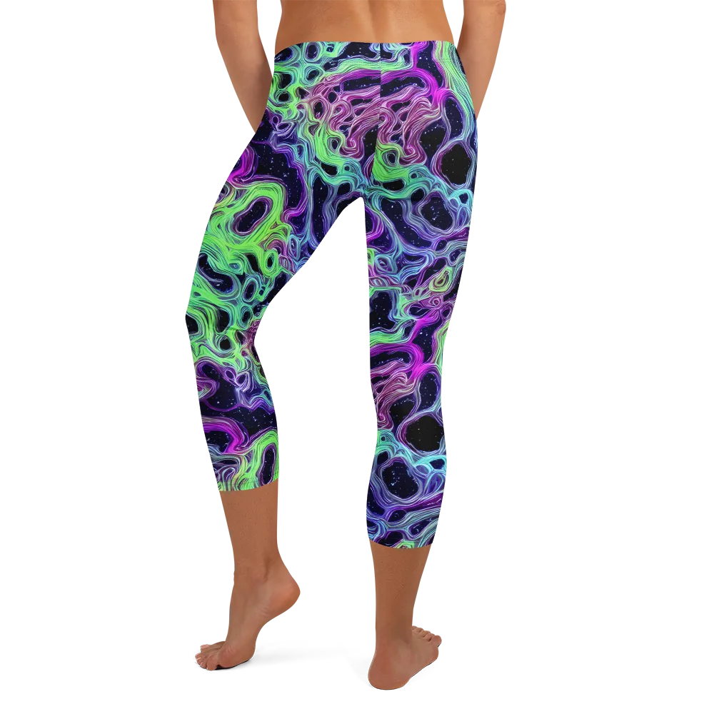 Celestial Molten on Capri Leggings — Back