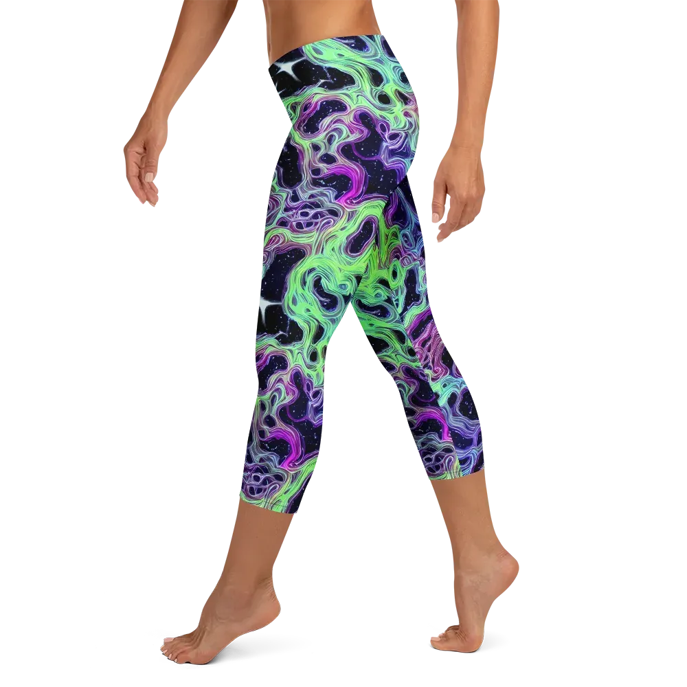 Celestial Molten on Capri Leggings — Left