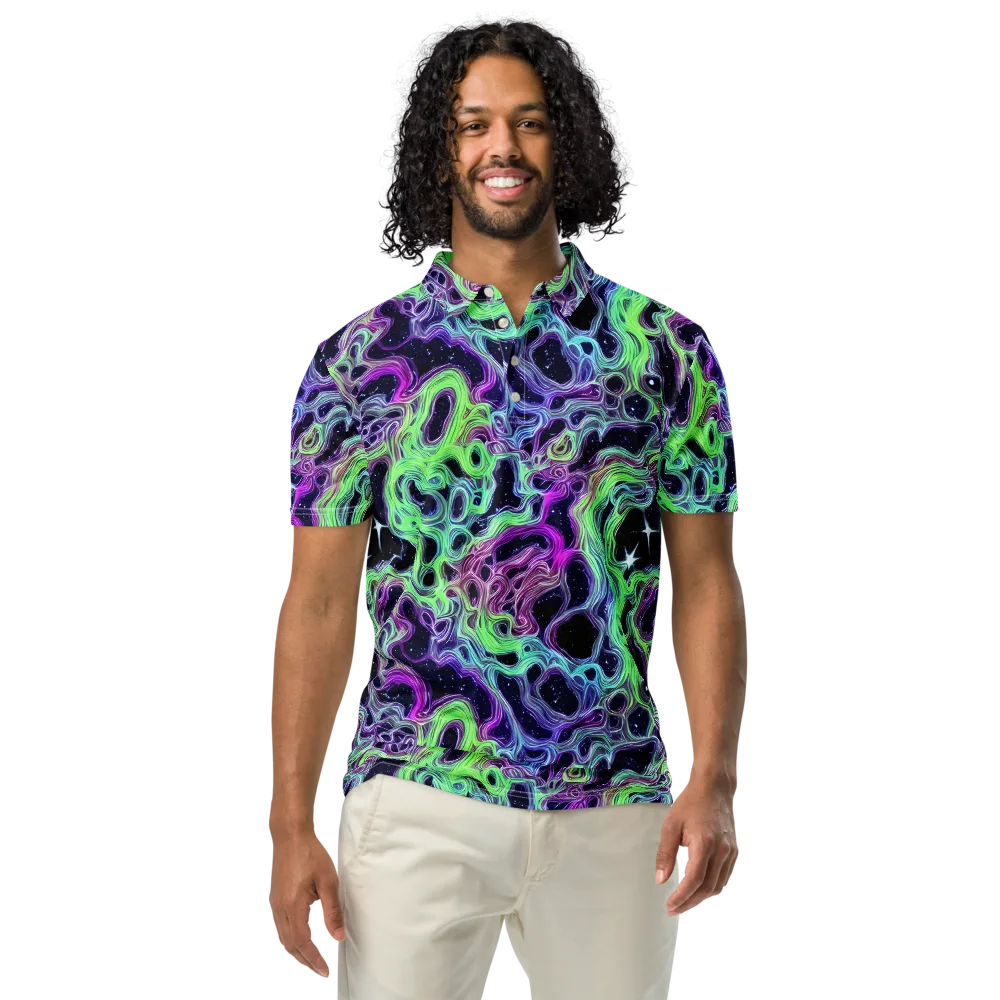 Celestial Molten on Men's Slim Fit Polo Shirt — Front