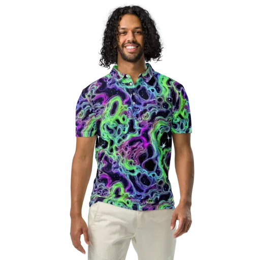 Celestial Molten on a Men's Slim Fit Polo Shirt