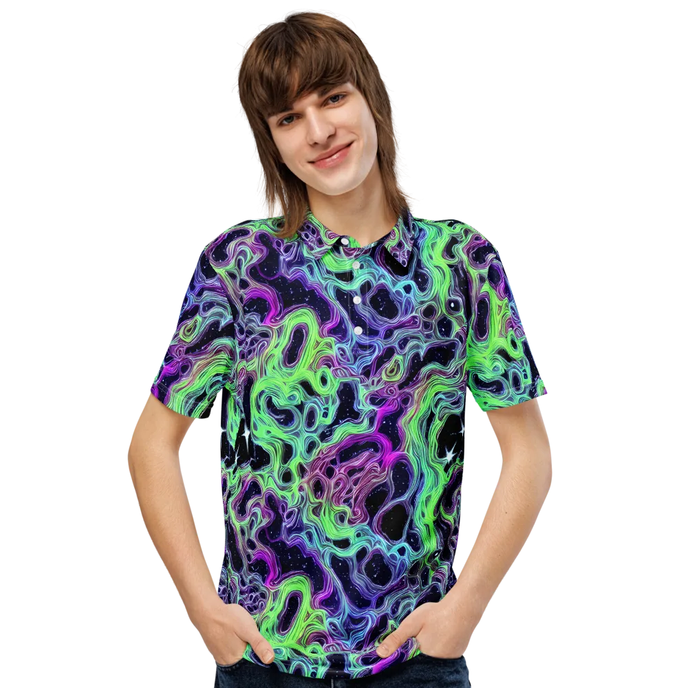 Celestial Molten on Men's Slim Fit Polo Shirt — Front
