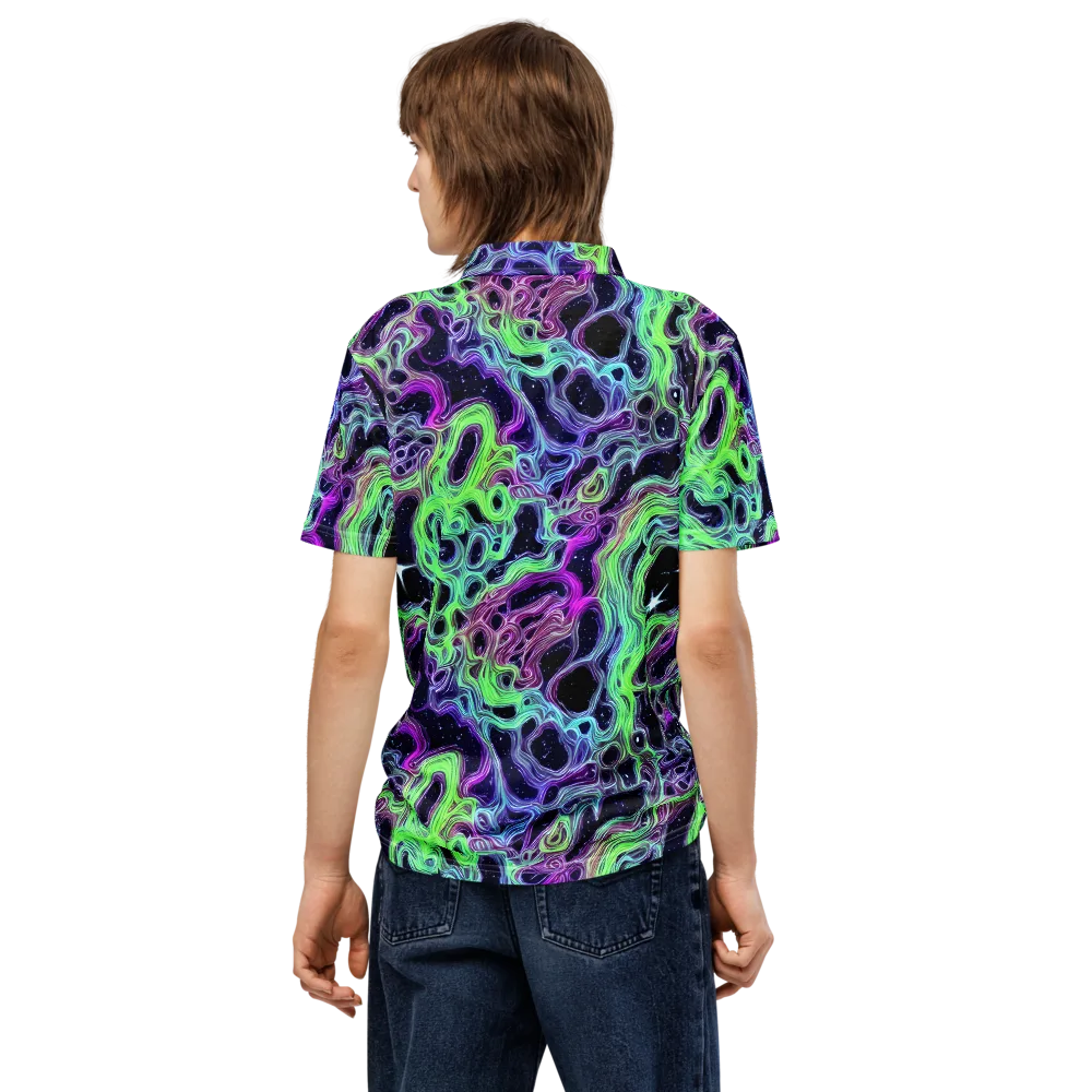 Celestial Molten on Men's Slim Fit Polo Shirt — Back