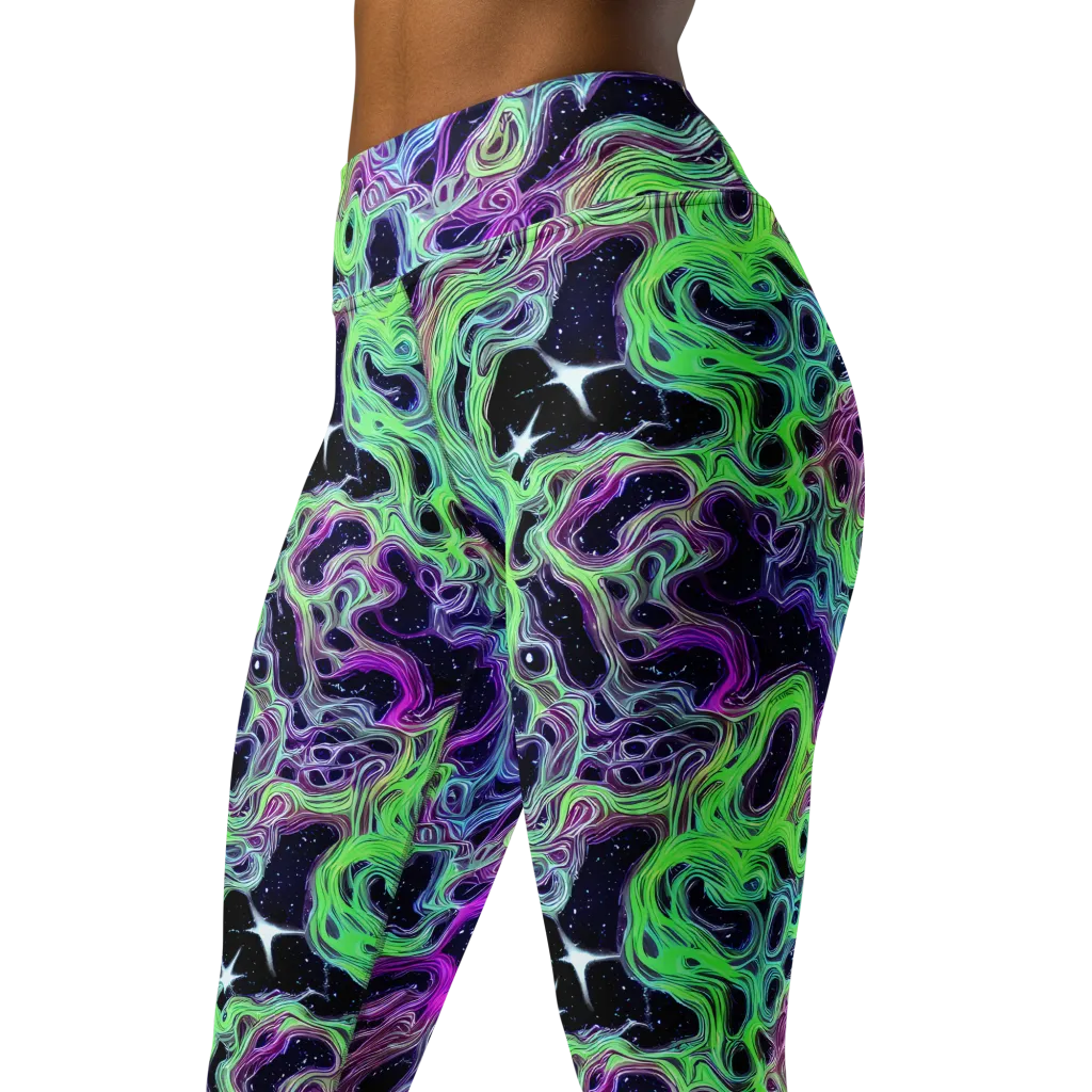 Celestial Molten on Yoga Leggings — Left Front