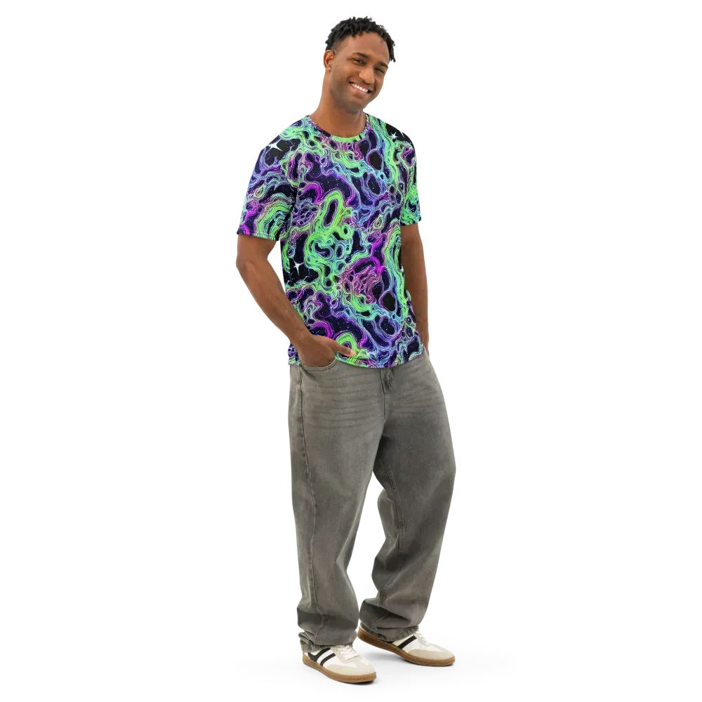Celestial Molten on Men's Cotton Crew Neck T-Shirt — Right Front