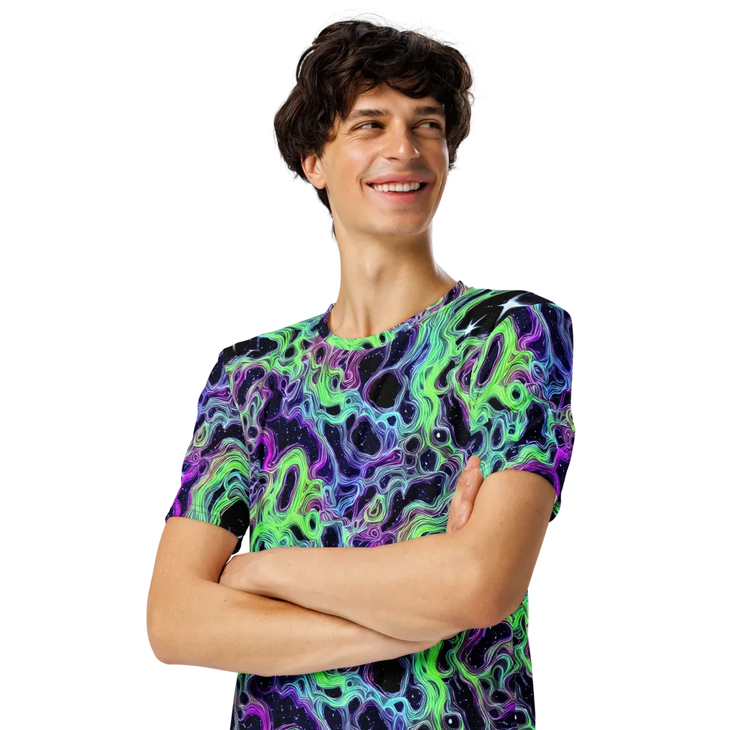 Celestial Molten on Men's Crew Neck T-Shirt — Left Front
