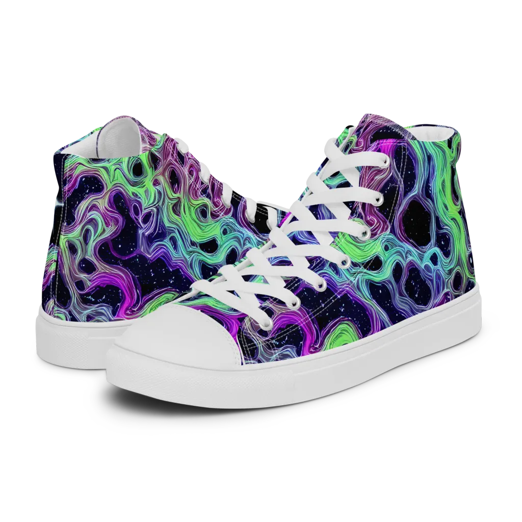 Celestial Molten on Men's High Top Canvas Shoes — Left