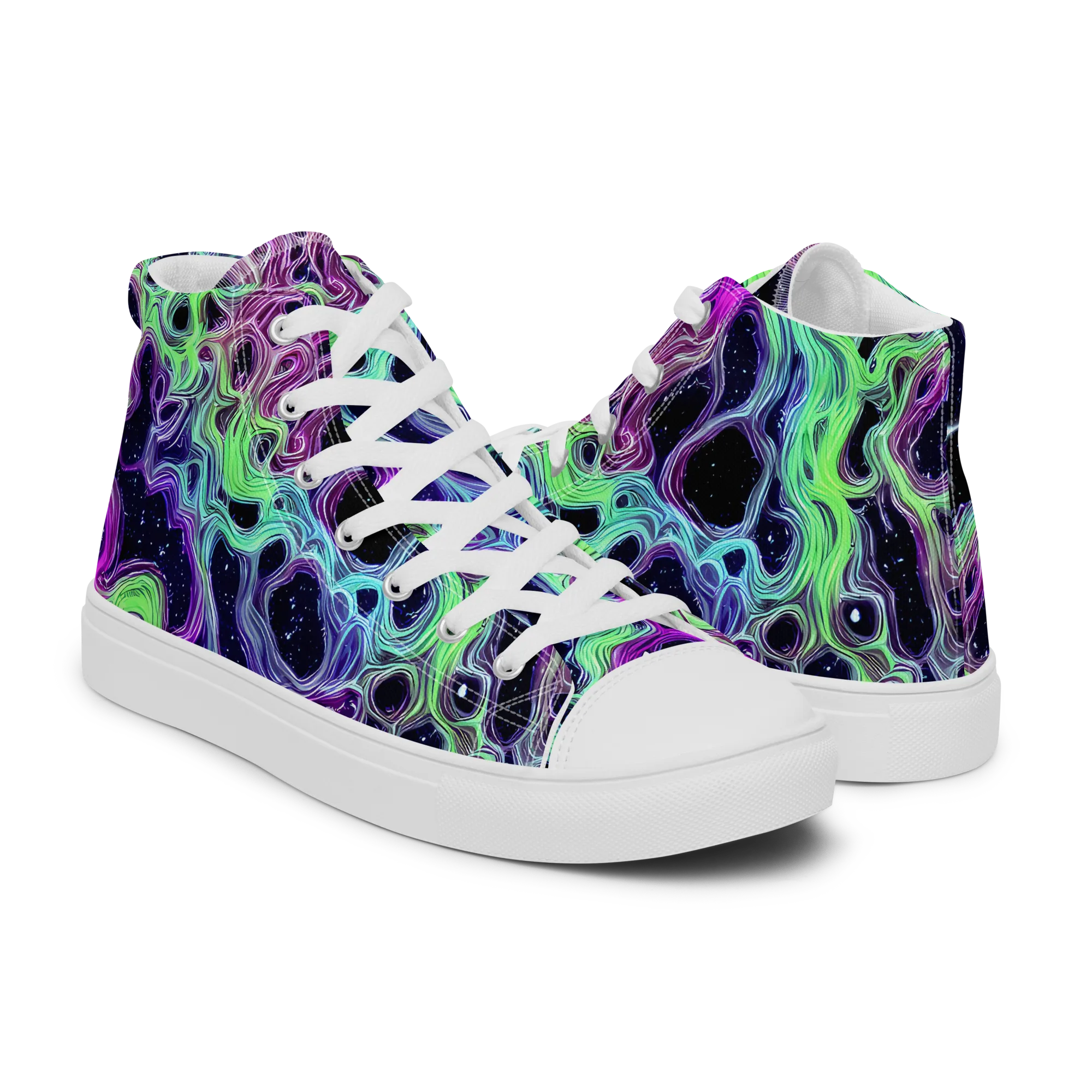 Celestial Molten on Men's High Top Canvas Shoes — Right
