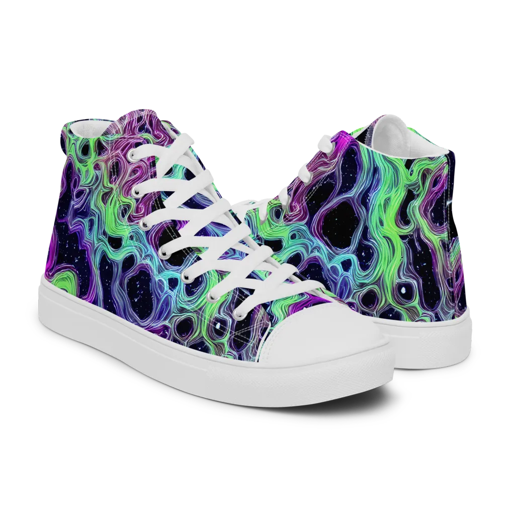 Celestial Molten on Men's High Top Canvas Shoes — Right