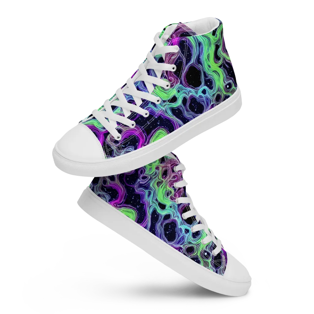 Celestial Molten on Men's High Top Canvas Shoes — Front
