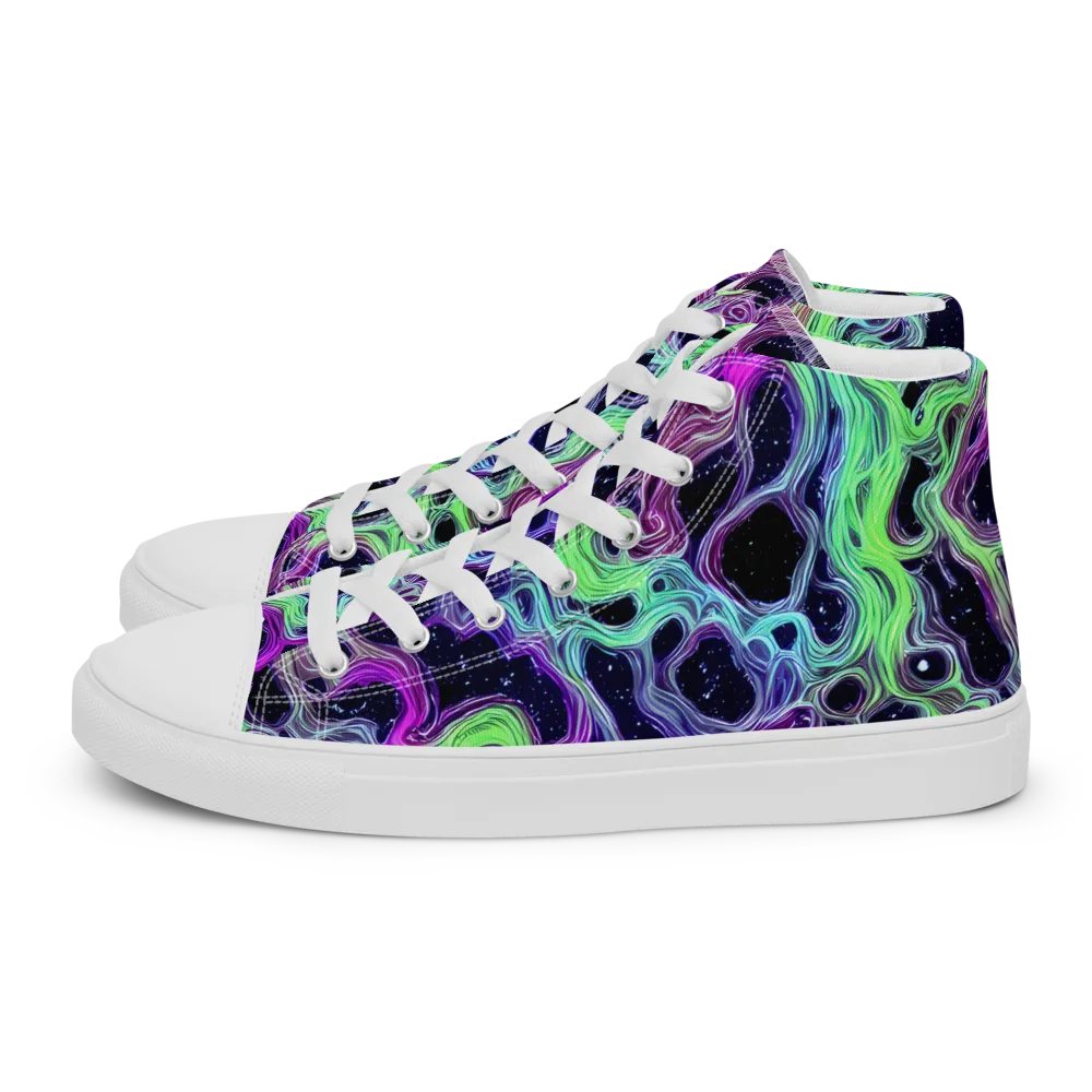 Celestial Molten on Women's High Top Canvas Shoes — Left