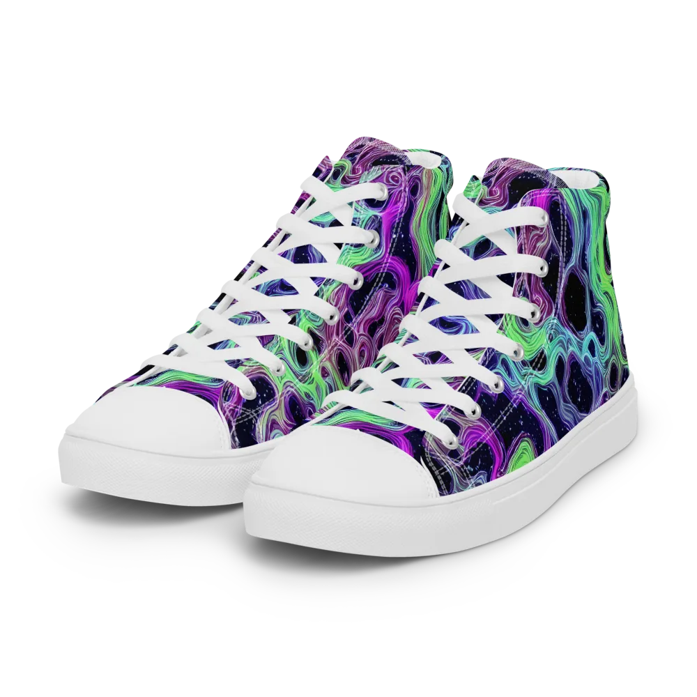 Celestial Molten on Women's High Top Canvas Shoes — Left Front