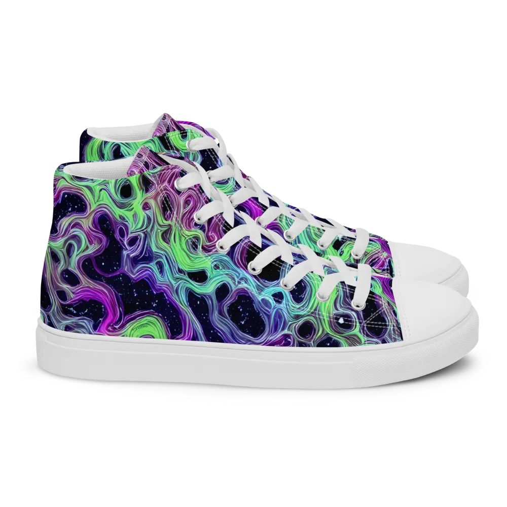 Celestial Molten on Women's High Top Canvas Shoes — Right