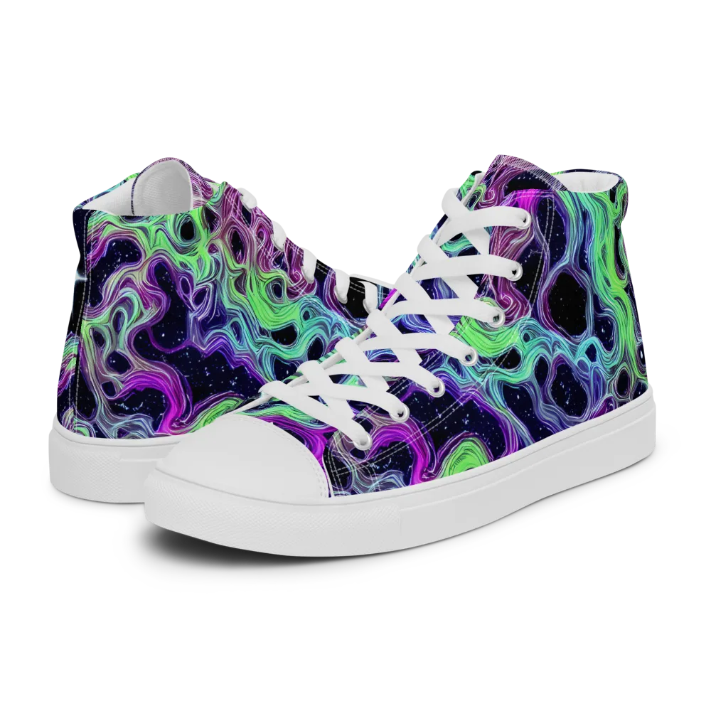 Celestial Molten on Women's High Top Canvas Shoes — Left