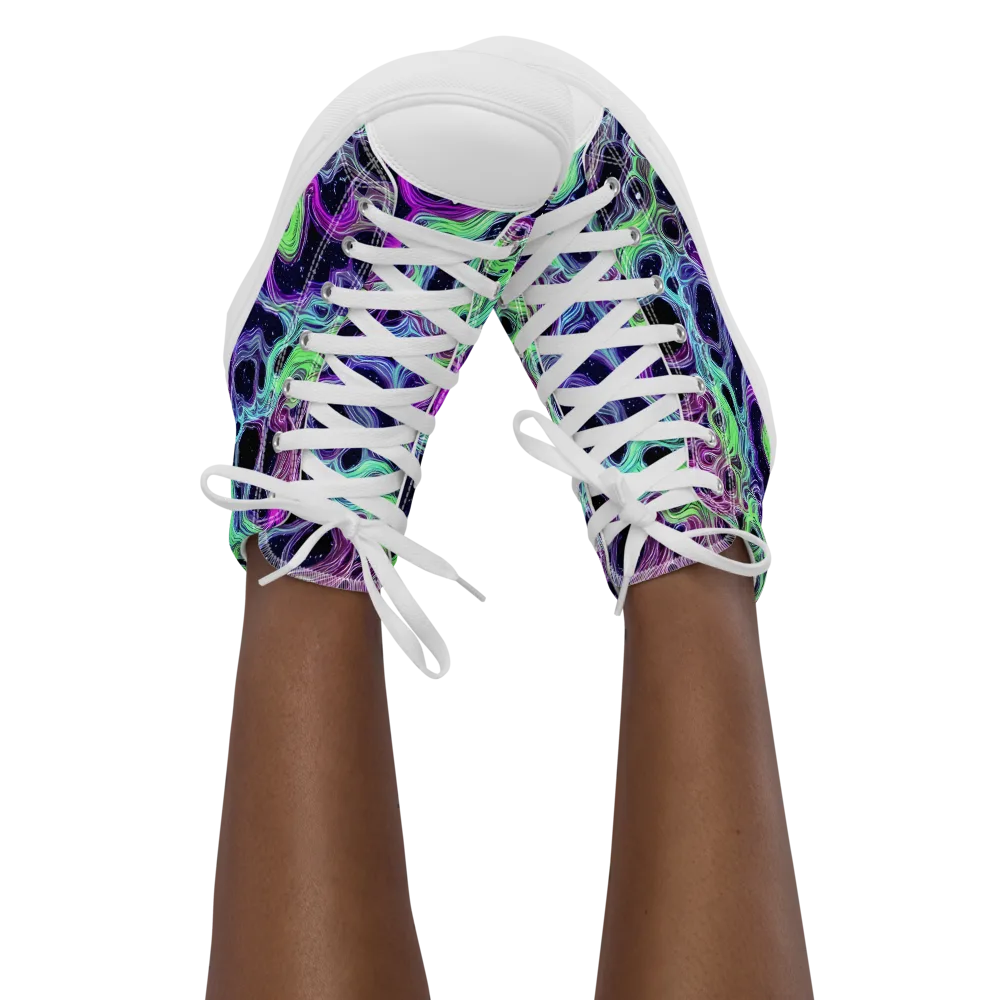 Celestial Molten on Women's High Top Canvas Shoes — Front