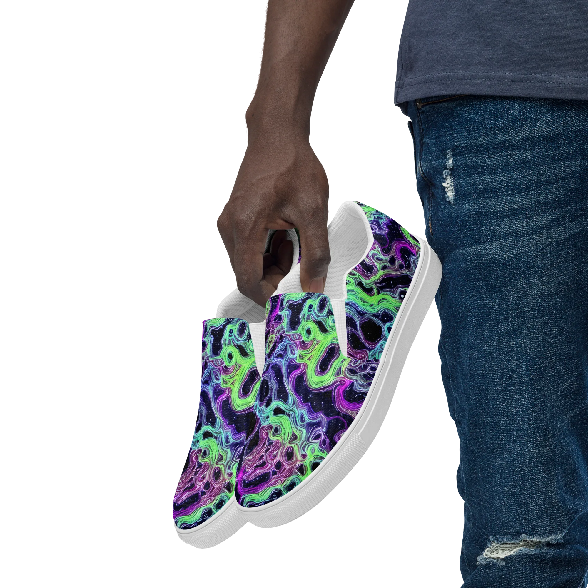 Celestial Molten on Men's Slip-On Canvas Shoes — Left Front